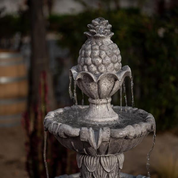 58.3 in. 3-Tier Outdoor Freestanding Water Fountain Classic Leaf Design with Pump Ideal for Yard, Lawn and Garden Decor