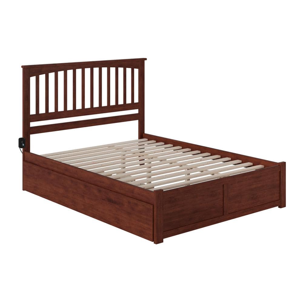 Mission queen platform bed deals with storage