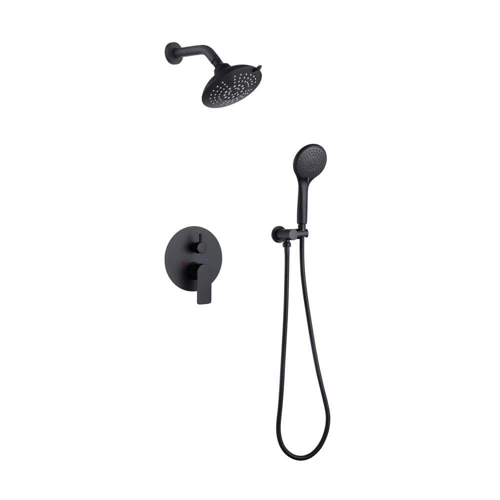 2-Spray 1.8 GPM Wall Mount Dual Shower Heads Shower Combo Set Fixed and 3 S