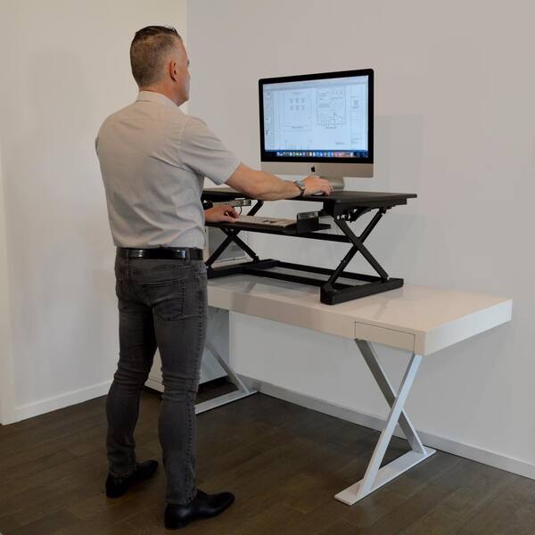 Work Up Desk Top Black Adjustable Sit to Stand Desk