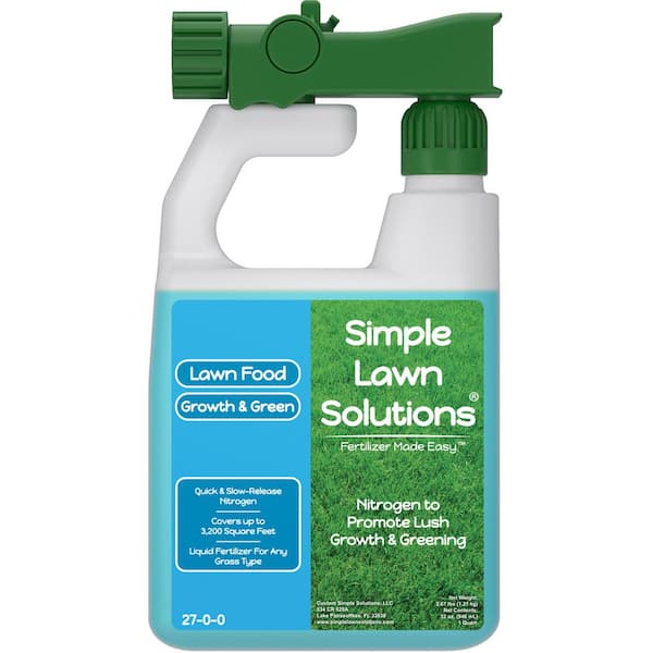 Simple Lawn Solutions Lawn Food 32 oz. Liquid Lawn Fertilizer Growth and Green 27-0-0 Ready To Spray 3,200 sq. ft.