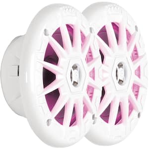 5-1/4 in. 2 Way Weatherproof LED Marine Full Range Speakers, White (2-Piece)