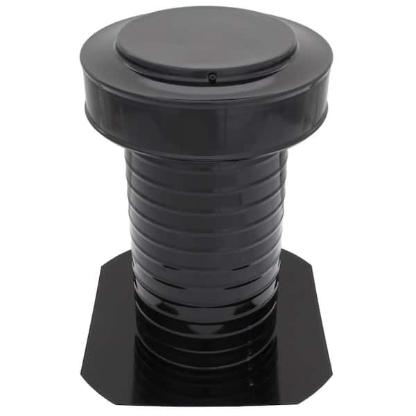 7 in. Dia Keepa Vent an Aluminum Static Roof Vent for Flat Roofs in Black