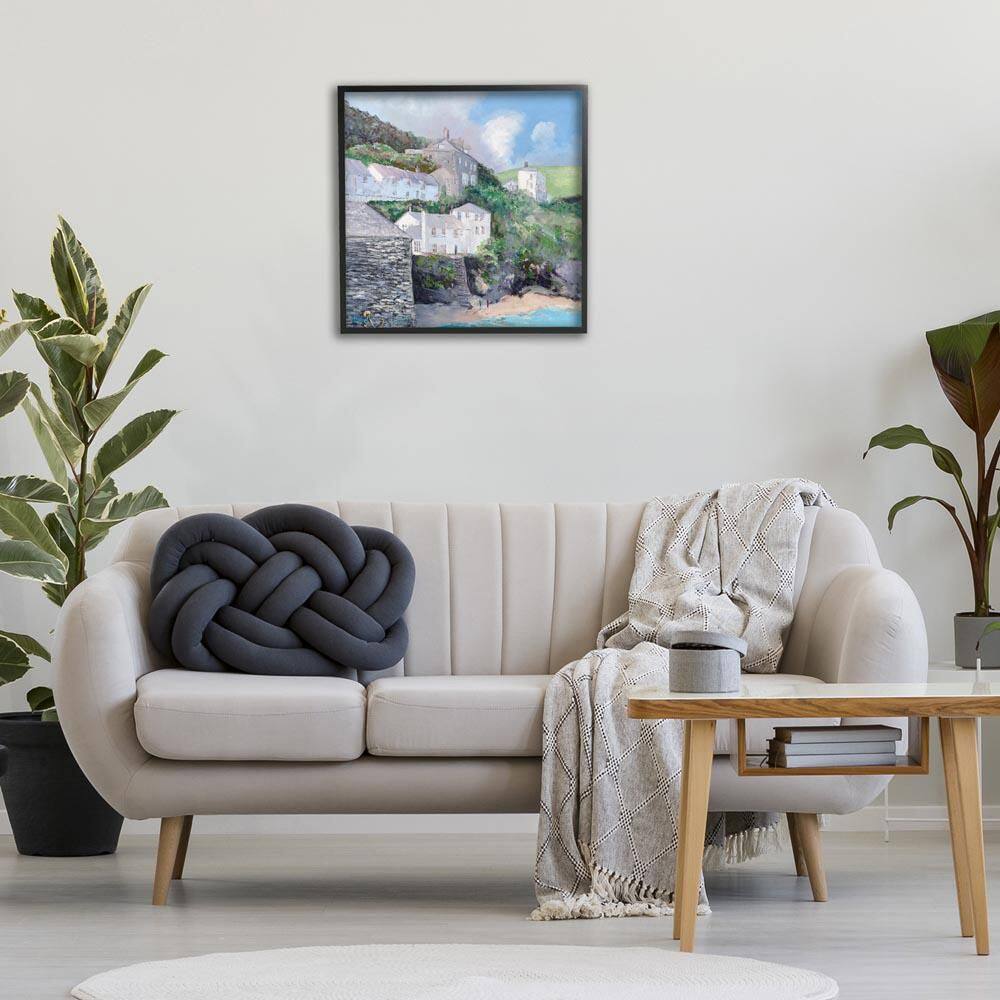 Coastal Village Beach by Meredith Howse Black Framed Architecture Giclee Art Print 24 in. x 24 in. price history on PriceWatchPro