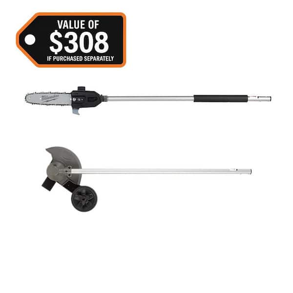 M18 FUEL QUIK-LOK 10 in. Pole Saw Attachment and 8 in. Edger Attachment (Tool-Only)