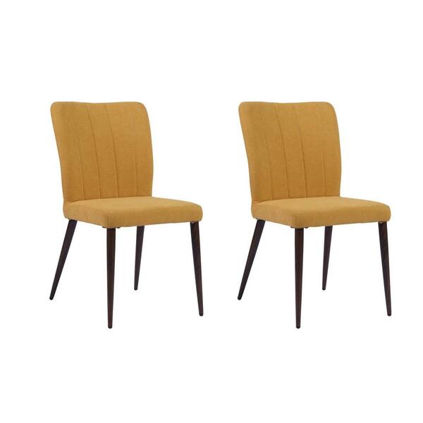Furniturer Upholstered Yellow Parsons, Yellow Parsons Dining Chair