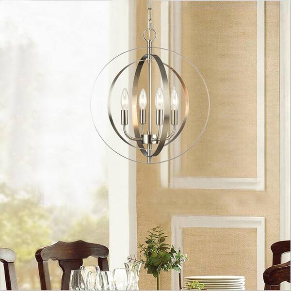 Progress Lighting Equinox 6-Light Brushed Nickel Transitional Globe Large Hanging Pendant Light