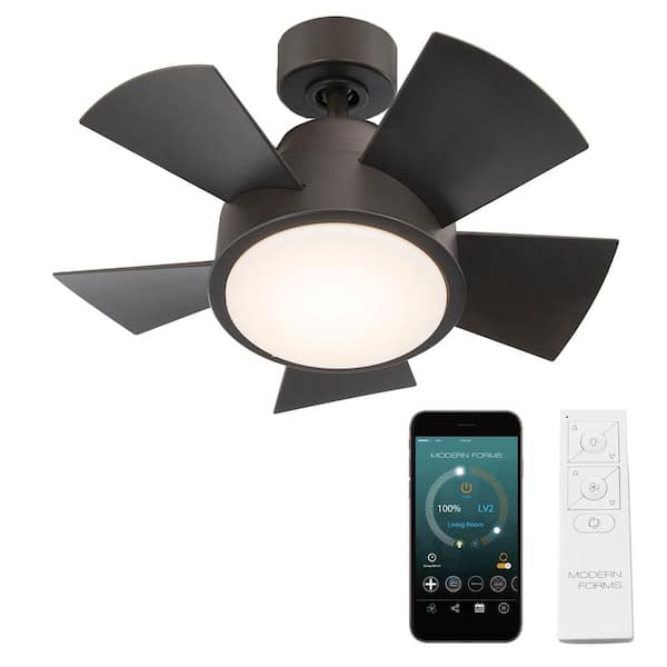 Modern Forms Vox 26 in. Smart Indoor/Outdoor Bronze Standard Ceiling Fan 3000K Integrated LED with Remote