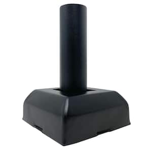 Legacy Collection Powder Coated Textured Black Galvanized Steel Post on Plate with Post Base and Cover