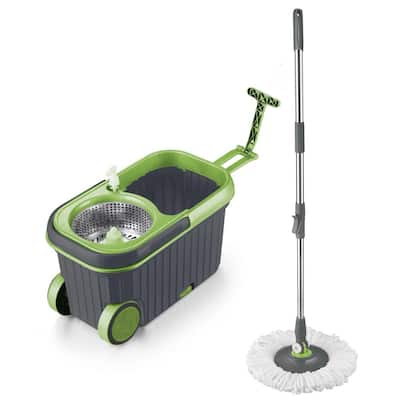 It's EZ Premium Multi-Surface Microfiber Spray Mop with Rolling Wringer Spin Mop