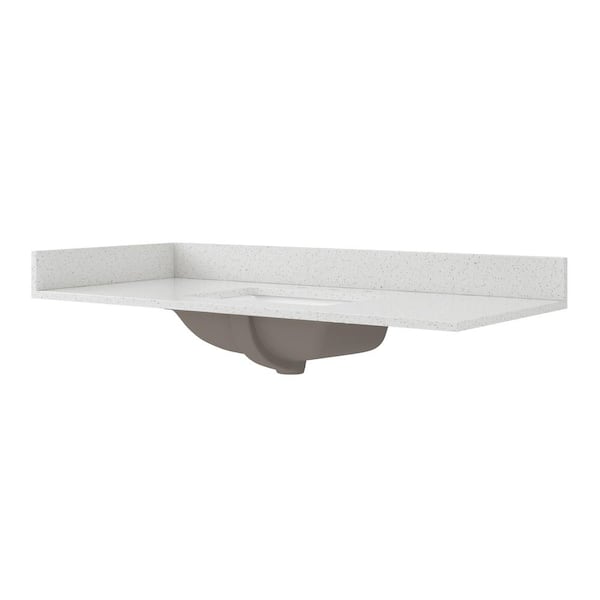 Foremost 49 in. W x 22 in. D Quartz Vanity Top in Iced White with White Basin