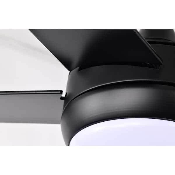 Edvivi 52 in. Integrated LED Indoor Matte Black 5-Blade Ceiling 