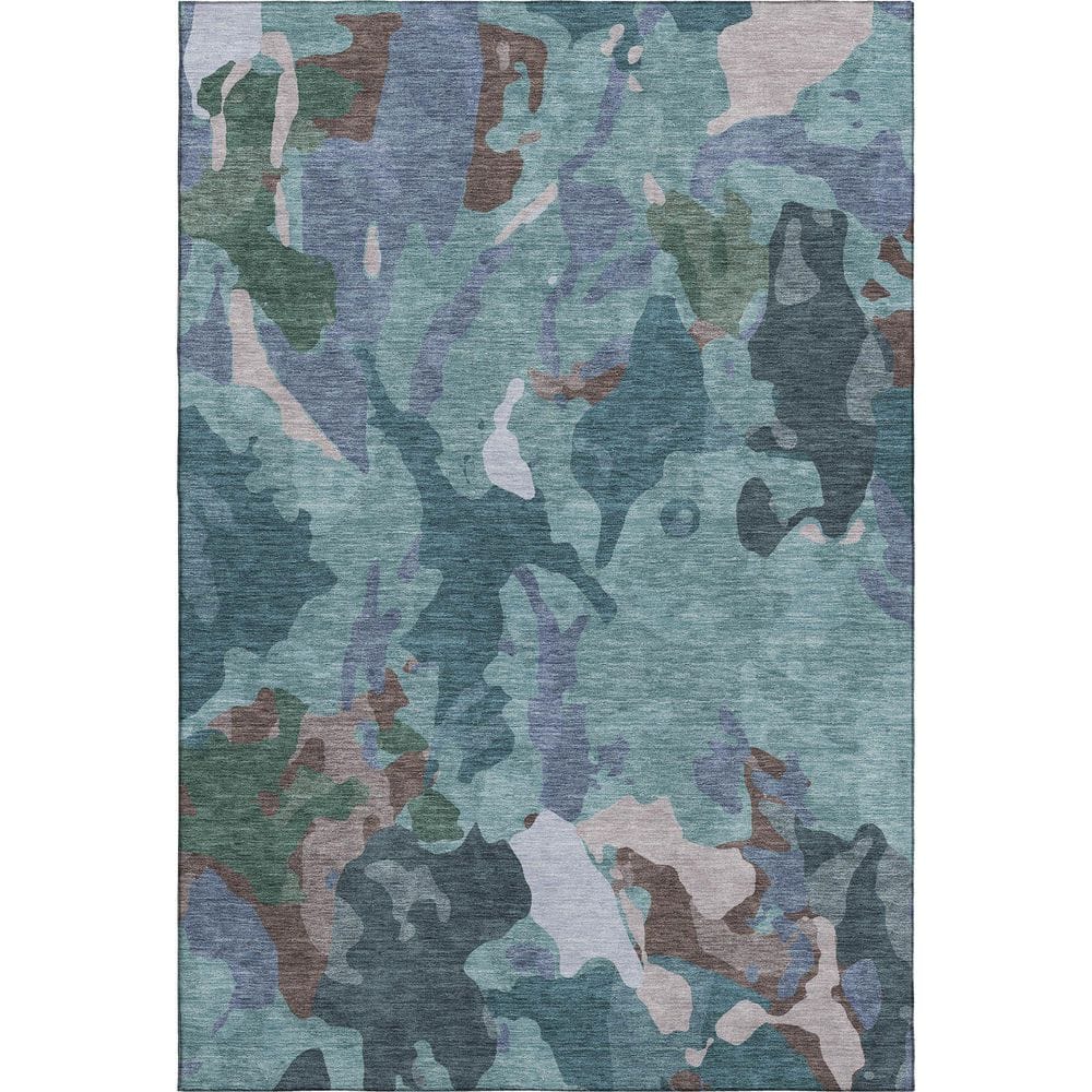 Mayfield Premium Machine Washable Abstract AMF2161 Teal 10 ft. x 14 ft. Area Rug price history on PriceWatchPro