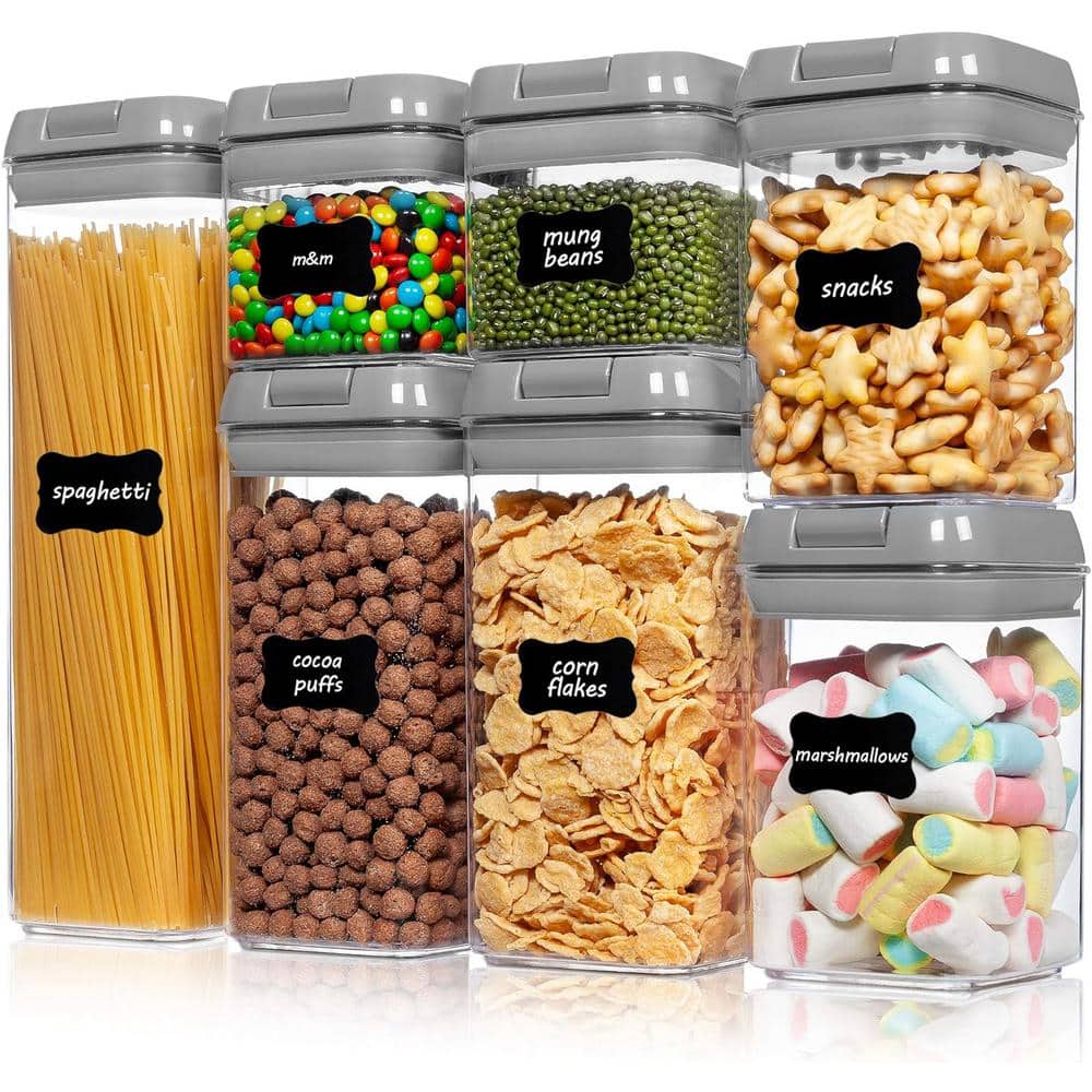 Airtight Food Storage Containers Set with Lids, 15pcs BPA Free Plastic Dry  Food Canisters for Kitchen Pantry Organization and Storage, Dishwasher  safe,Include 24 Labels, Black