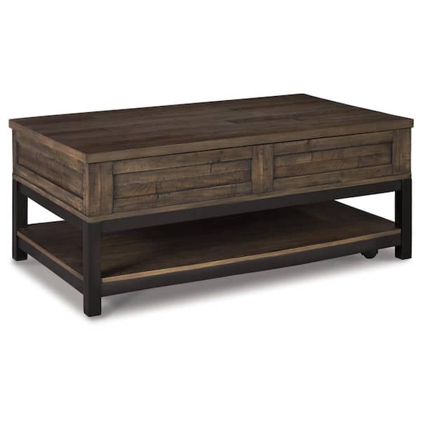 Johurst 48.25 in. Distressed Brown Rectangle MDF Coffee Table