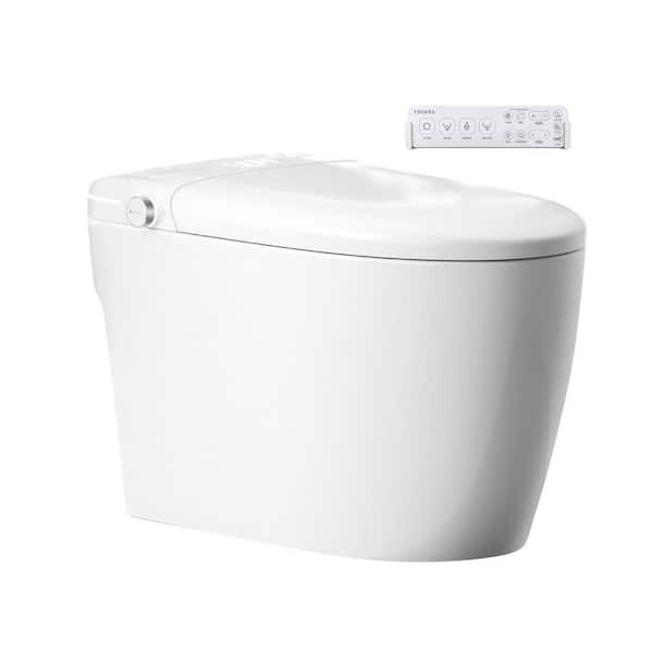 Madrid Elongated Smart Bidet Toilet in White with User Memory Mode,Automatic Flip Cover,Sensor Open Lid,Ambient Lighting