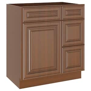 30 in. W x 21 in. D x 34.5 in. H in Cameo Scotch Plywood Ready to Assemble Vanity  Base 3-Drawers Kitchen Cabinet
