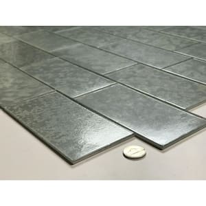 Vintage Design Antique Gray Subway 6 in. x 3 in. Glossy Glass Decorative Wall Tile (16 sq. ft./Case)