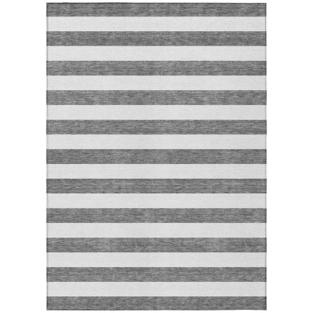 Charcoal 3 ft. x 5 ft. Woven Striped Polyester Rectangle Indoor/Outdoor Area Rug price history on PriceWatchPro