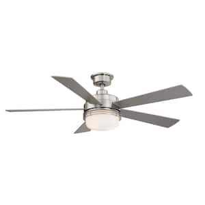 Sussex II 52 in. LED Brushed Nickel Ceiling Fan with Light and Remote Control