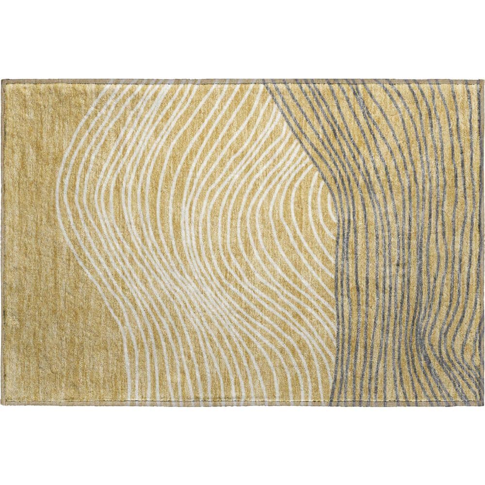 Mayfield Premium Machine Washable Abstract AMF2350 Gold 2 ft. x 3 ft. Accent Rug price history on PriceWatchPro