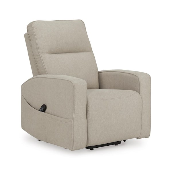 Starganza Beige Polyester Standard (No Motion) Recliner with Power Lift, Storage & Remote Control