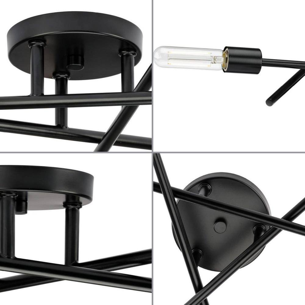 Astra Matte Black Nickel 18" Semi-Flush Mount Ceiling Light