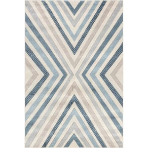 Neveah Blue 7 ft. x 9 ft. Contemporary Abstract Area Rug