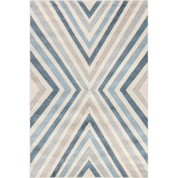 nuLOOM Neveah Blue 7 ft. x 9 ft. Contemporary Abstract Area Rug