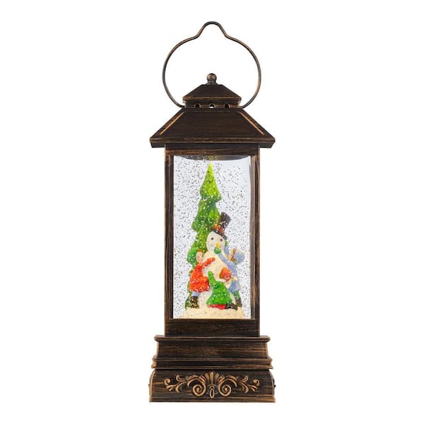 Home Accents Holiday 11 in. LED Snowman Tabletop Lantern