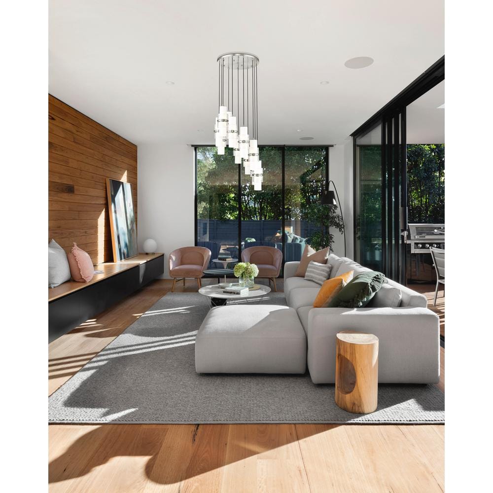 Cayden 24" Brushed Nickel Chandelier with Etched Opal Glass