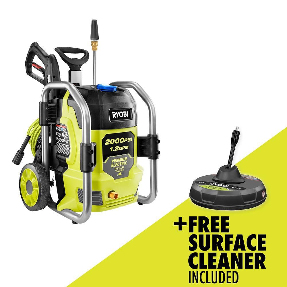 RYOBI 2000 PSI 1.2 GPM Cold Water Electric Pressure Washer with Surface Cleaner RY142022-RY31012 - The Home Depot
