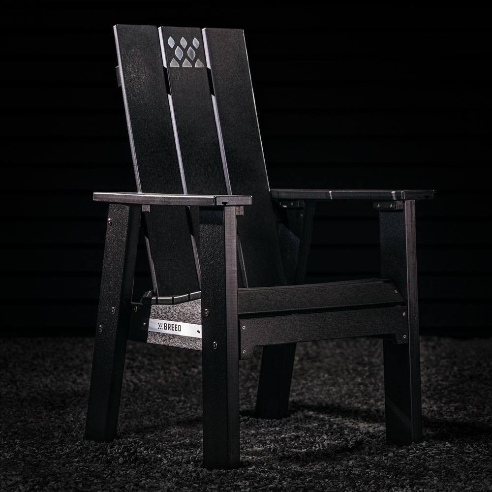 Black Poly Lumber Adirondack Chair with Stainless Steel Accents