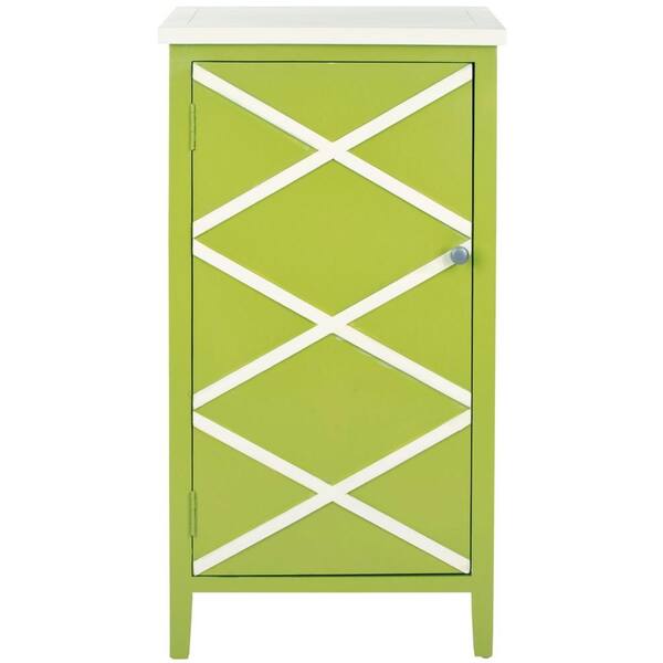 Safavieh 36 in. x 18 in. Cary Lime Green/White Small Cabinet-DISCONTINUED