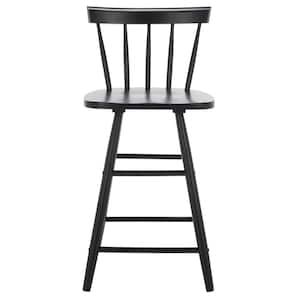 Tally 25 in. Black Wood Counter Stool