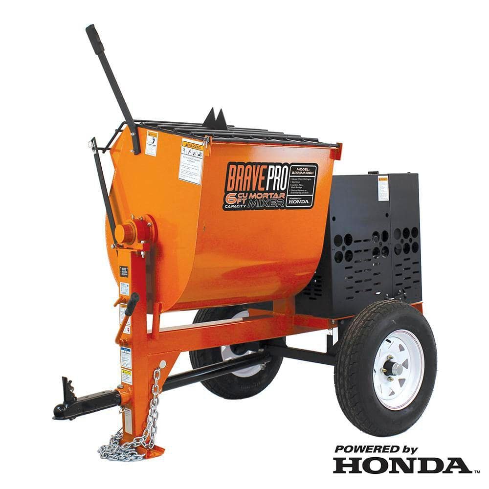 Brave 76 in. x 45 in. : Mortar Mixer : 6 Cu. Ft. Steel Drum