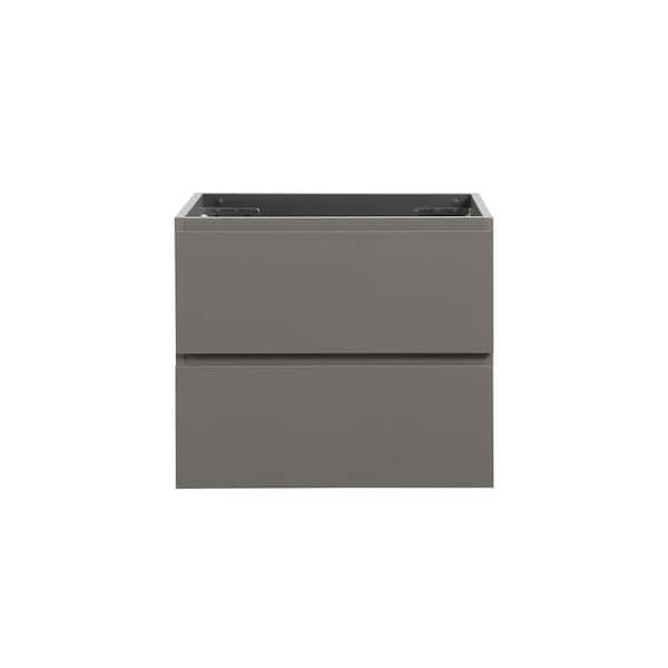 Unbranded 24 in. Floating Bath Vanity Cabinet without Top in Gray Pre-assembled with 2 Drawers