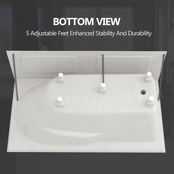 Zeafive Sot 60 in. x 32 in. Alcove/Apron Front Soaking Bathtub