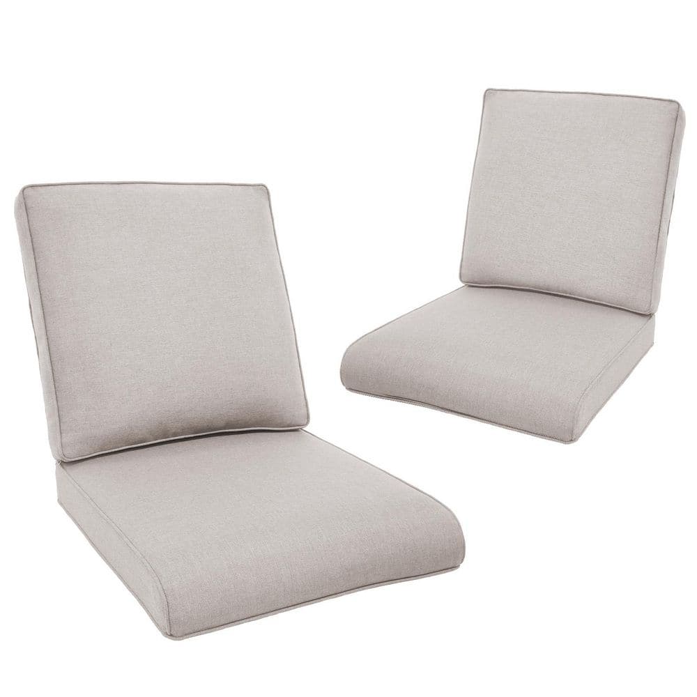 Carolina 22 in. x 25 in. Deep Seating 4-Piece Outdoor Lounge Chair Loveseat Replacement Cushion and Back Pillow in Beige