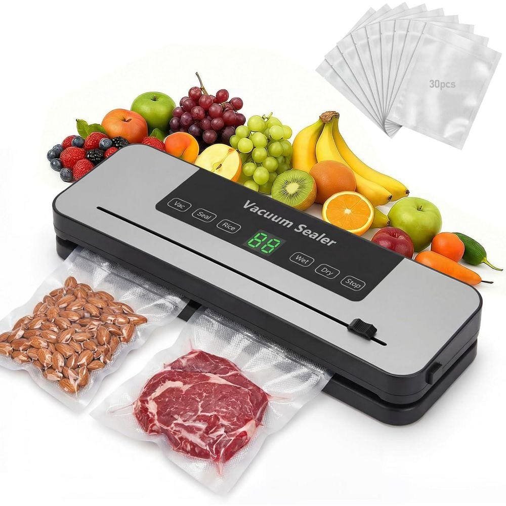 Vacuum Sealer Machine Grey Food Vacuum Sealer with 30-Storage Bags