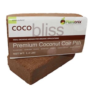Coco Bliss Premium Organic Coconut Coir Pith, 650GM Bricks (50-Pack)