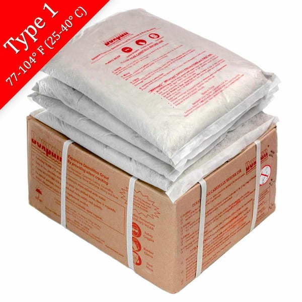 Dexpan 44 lb. Box Type 1 (77F-104F) Expansive Demolition Grout for Concrete Rock Breaking and Removal
