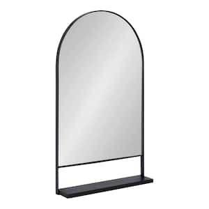 Chadwin 34.25 in. x 20 in. Modern Arch Black Framed Decorative Wall Mirror