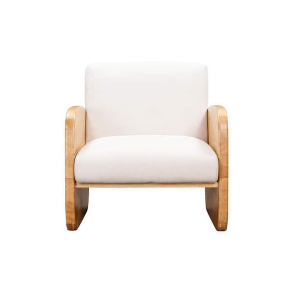 Jocelyne Natural Linen Arm Chair Set of 1 with Square Arm