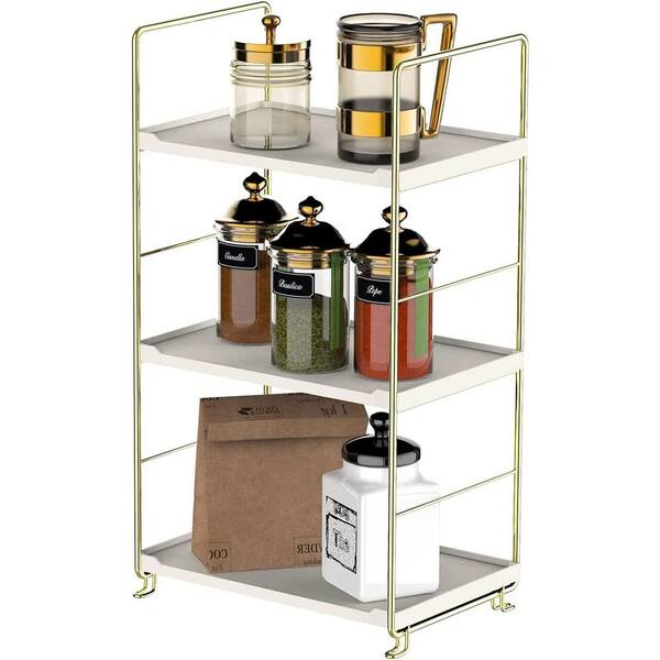 Dyiom Kitchen Spice Rack, Freestanding Stackable Organizer Shelf