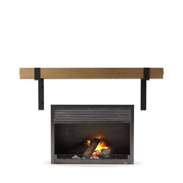 Urban Woodcraft KINGSLEY 72 in. Fireplace Wall Mantel Shelf Natural