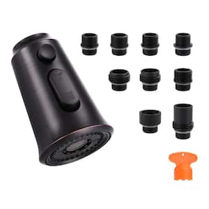 1/2 in. Kitchen Pull Down Faucet Spray Head with 3-Functions and 9 Adapter Kit in Oil Rubbed Bronze