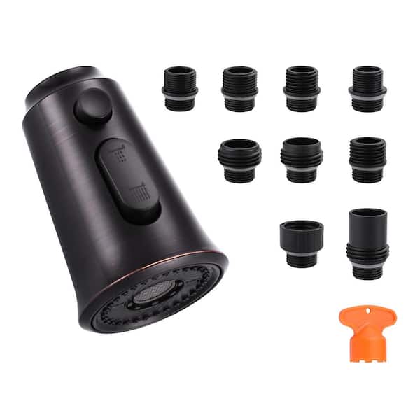 IVIGA 1/2 in. Kitchen Pull Down Faucet Spray Head with 3-Functions and 9 Adapter Kit in Oil Rubbed Bronze