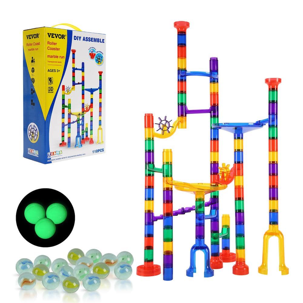 VEVOR Marble Run Set, 110-Piece Marble Maze Building Block