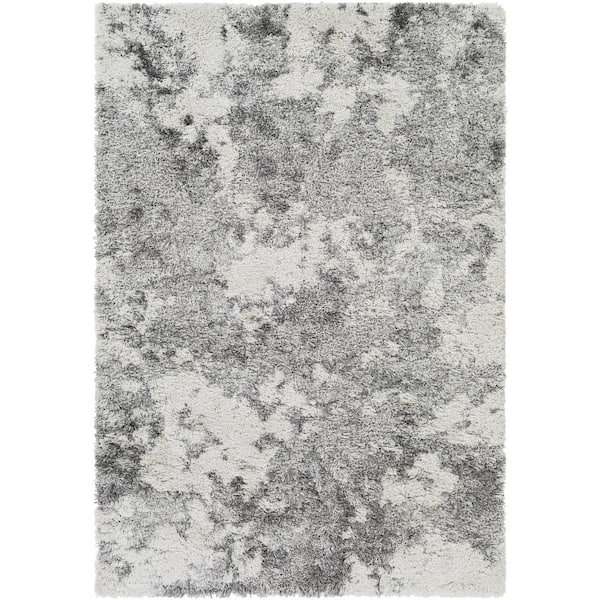 Livabliss Alta Shag Light Gray Distressed 5 ft. x 7 ft. Indoor Area Rug